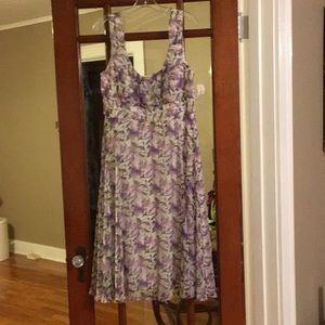 Purple and green floral dress